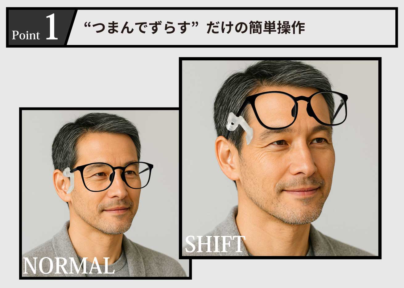 つまんでずらす”だけの簡単操作